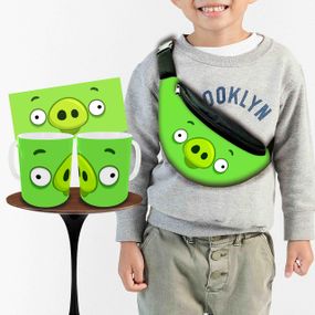 Набір: дитяча сумка-бананка+кружка Енгрі Бердс 32х15см, бананка для хлопчика через плече на подарунок (01025)