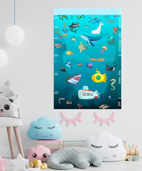 Детская игра с многоразовыми наклейками "Подводный мир" (KP-008), 43 наклейки | Зображення 6