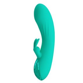 Вібратор-кролик PRETTY LOVE DJ Stick бірюзовий, 12.7 х 2.7 см sexstyle