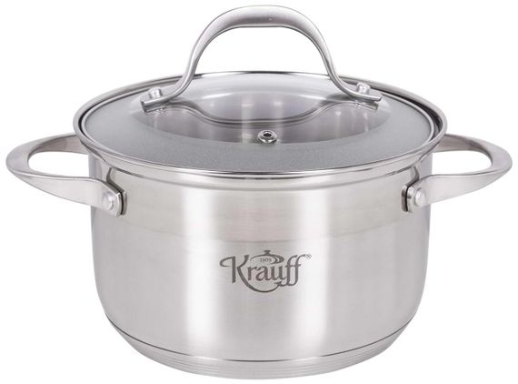 Каструля Krauff Lokka 26-242-033, 2.9 л, 18 см, з нержавіючої сталі з кришкою, для всіх типів плит