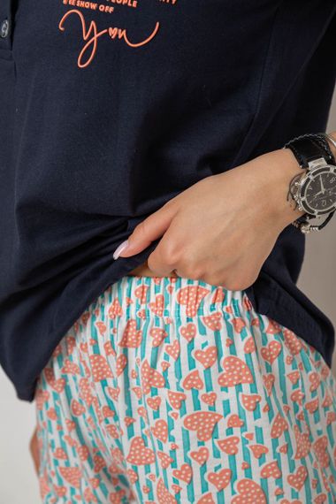 Пижама женская с принтом, цвет синий, 243R0004-P10 | Зображення 4