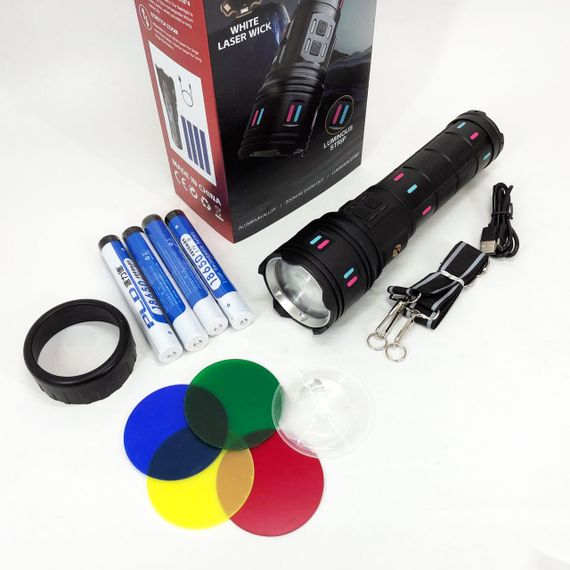 Світлодіодний ліхтарик Акумуляторний ліхтар AK177, Тактичний ліхтар на акумуляторі з юсб HD-99 | Зображення 9