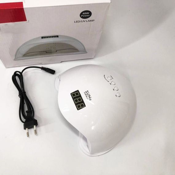Лампа для манікюру Sun 5 nail lamp FD93-1 led для сушіння гель лаку з таймером для домашнього використання | Зображення 5