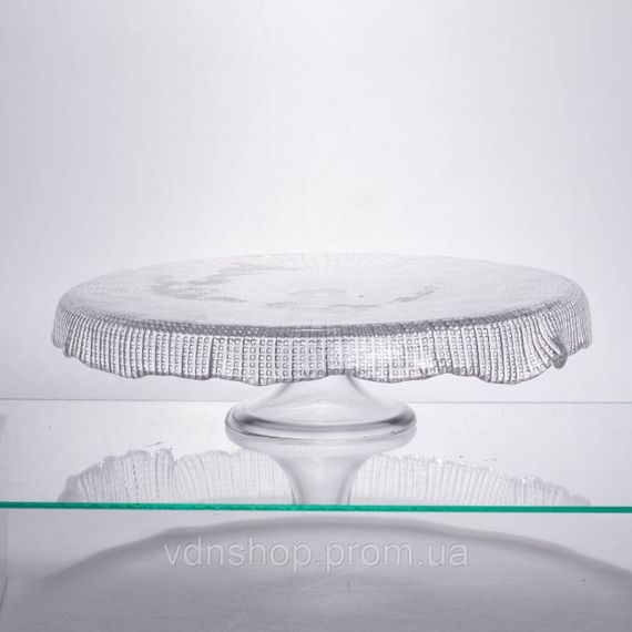 Тортівниця трансформер скляна на ножці, менажниця трансформер прозора скляна 64486-53 | Зображення 1