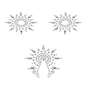 Пестіс з кристалів Petits Joujoux Gloria set of 3 - Silver, прикраса на груди та вульву, One size