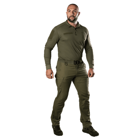 Поло Army ID Long CoolPass Pique LT Олива (8291), XL | Зображення 2