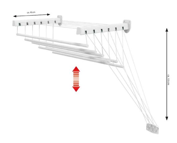 Сушарка для білизни настінно-стельова Casa Si Pick Up 180 White (CS42274X06) (DAS302381) | Зображення 1