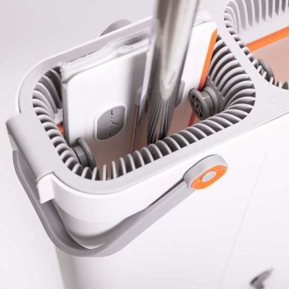 Швабра з відром для миття підлоги з віджимом, плоска насадка з мікрофібри, набір для прибирання дому HP-35015-18 | Зображення 2