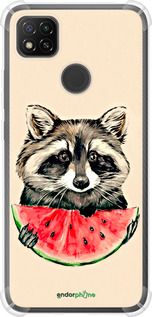 Чохол на Xiaomi Redmi 9C Єнотик з кавуном "4605sp-2035-2448"