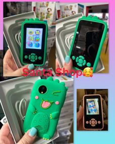 Смартфон детский "KidPhone Dino" с камерой и играми (синий/зеленый) в коробке р.14*9*4см