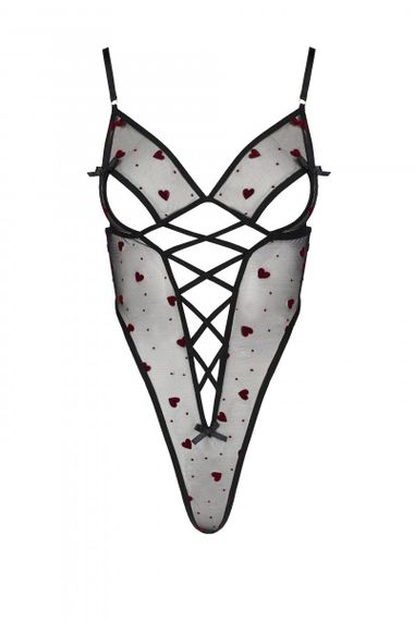 Боди полупрозрачное Passion LOVELIA BODY, Черный, 2XL, 3XL, 2XL/3XL, Большие размеры | Зображення 4