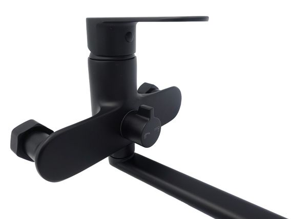 Змішувач для ванни довгий вилив AIM чорний матовий DG01253 (matte black) | Зображення 5