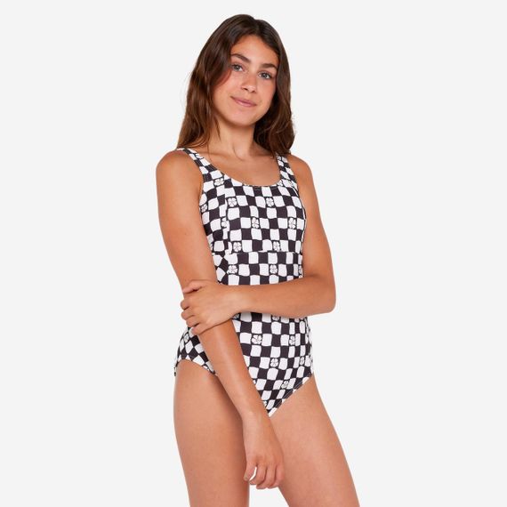 Купальник суцільний 500 Elea для дівчат чорний/білий - 10-11 р 141-48 см | Зображення 2