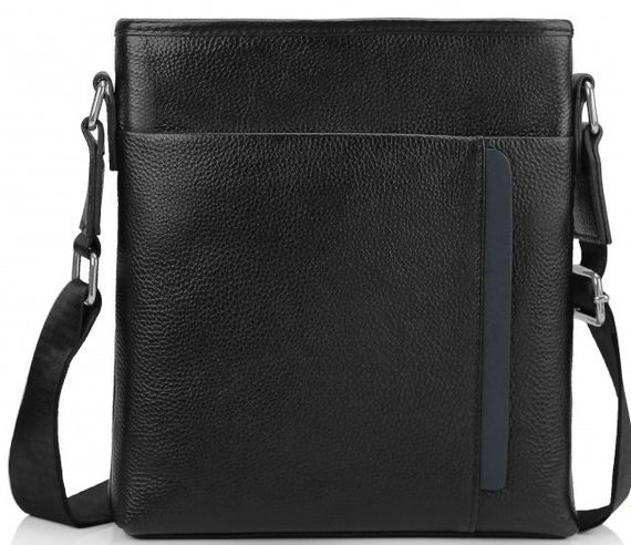 Чоловіча сумка з натуральної шкіри Tiding Bag чорна | Зображення 1