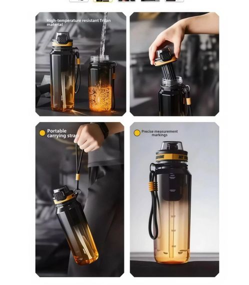 Пляшка для води 1500 мл (1.5 л) — Помаранчева, з Трітану (BPA-free) із ситечком для активного відпочинку | Зображення 4