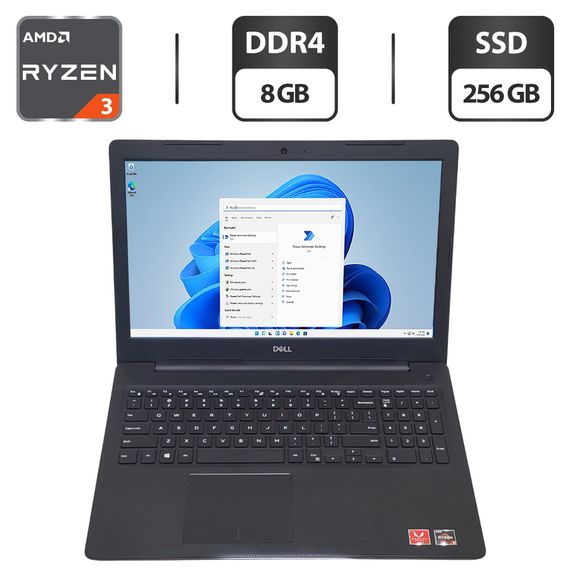 Ноутбук Dell Inspiron 3585 / 15.6" (1366x768) TN / AMD Ryzen 3 2200U (2 (4) ядра по 2.5 - 3.4 GHz) / 8 GB DDR4 / 256 GB SSD / AMD Radeon Vega 3 Graphics / WebCam б/у
