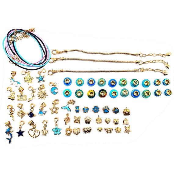 Набір для створення браслетів Pandora THE BEST GOLD(Blue) з підвісками | Зображення 1