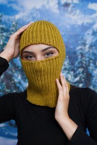 Зимняя балаклава - шапка хаки