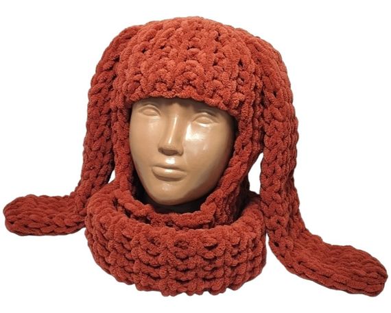 Балаклава колір 90 плюшева з вушками зайчика | Зображення 6