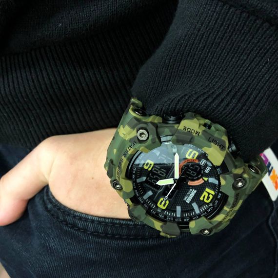 Часы наручные мужские SKMEI 1520CMGN CAMO GREEN, часы военные мужские, для военнослужащих. Цвет: камуфляж | Зображення 7