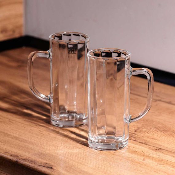Набор пивных кружек 2 штуки по 500 мл стеклянная прозрачные HP576 | Зображення 1