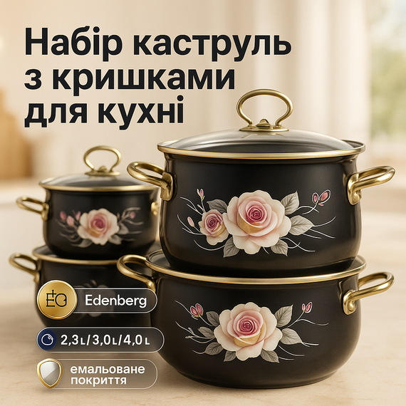 Набор кастрюль премиум, Набор кастрюль с неприлипающим покрытием качественных каструль JD-70