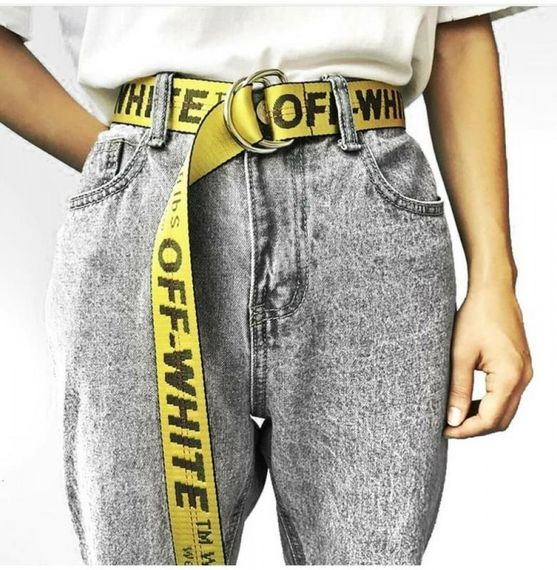 Тканевый ремень OFF WHITE желтый | Зображення 5