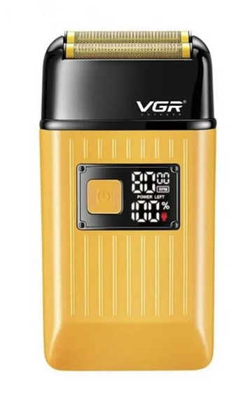 Чоловіча акумуляторна електробритва VGR V-357 шейвер для сухого та вологого гоління, Waterproof IPX6, висувний триммер, LED | Зображення 1