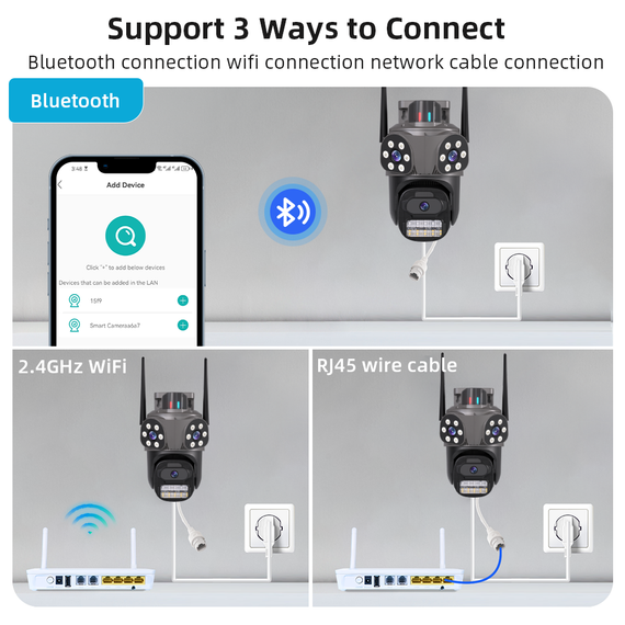 Вулична IP WiFi камера 3 в 1 TOX A35 ICSEE Стеження за людьми | Зображення 1
