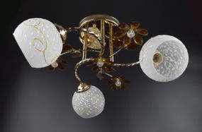 Люстра стельова на 3 лампочки 25202 Коричневий 22х46х46 см.