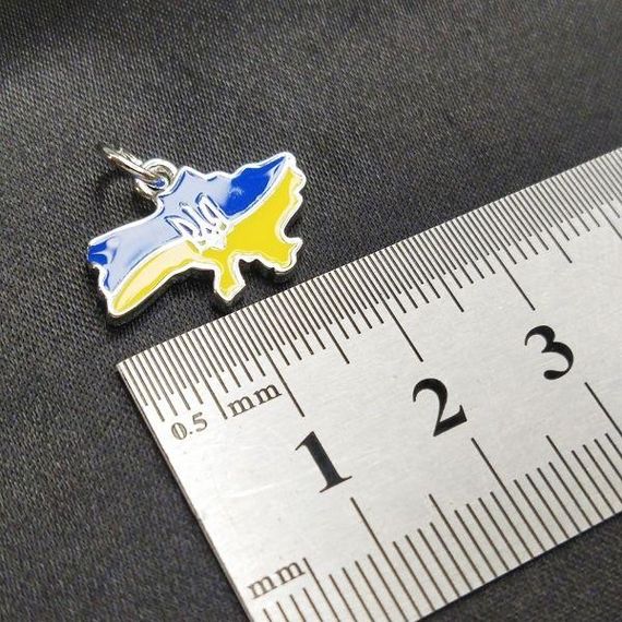 Підвіска "Карта України" 14х20 мм, колір срібло (гіппоалергенний сплав) | Зображення 2