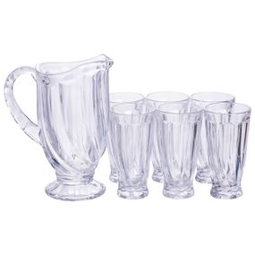 Набір глечик 1 л зі склянками 6 (шт) по 300 мл для напоїв Прозорий HP-19-24