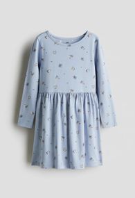 Дитяча бавовняна сукня для дівчинки H&M 92 см Синя (25120306A)