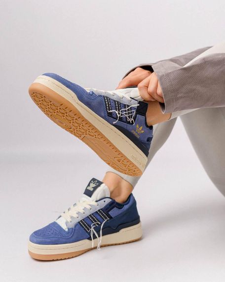 Жіночі кросівки A-didas Forum 84 Low “Off White” Navy White New , В'єтнам | Зображення 4