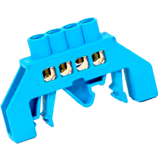 Шина универсальная изолированная «N» на DIN-рейку ШЛУ6х9-4 синий Ny95501186