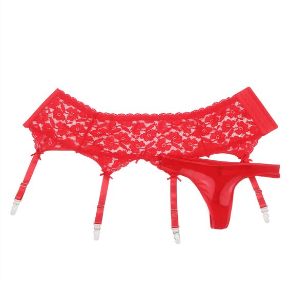 Комплект трусики з поясом для панчіх StarNight, червоний, XS-S sexstyle | Зображення 3