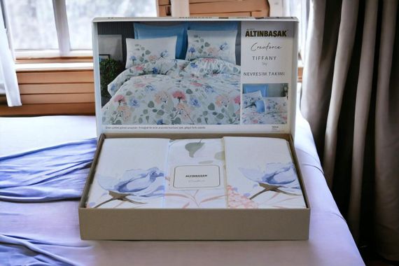 Постельное белье Altinbasak Ranforse 160 х 220 см Tiffany Sky | Зображення 1