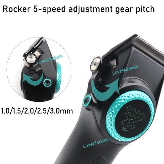 Комплект VGR V-051 машинка для стрижки з потужним акумулятором 2500 мАг, LED-дисплеєм та 4 насадками для стрижки волосся довжиною від 3 до 12 мм (47860-VGR 3 IN 1_4331) | Зображення 6