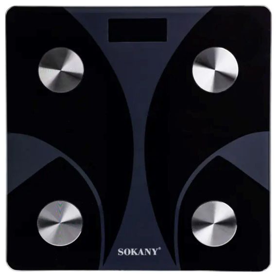 Смарт ваги електронні Sokany 26х26 см до 180 кг з Bluetooth Чорний SK-19029B