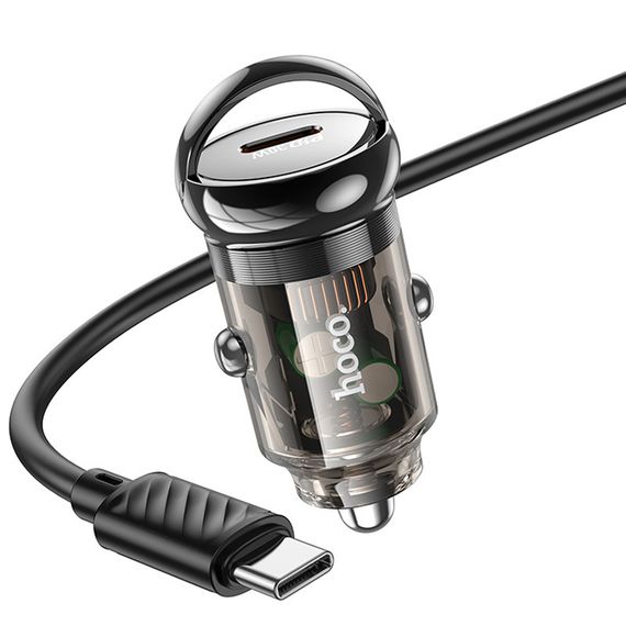 АЗП Hoco Z53 Sight PD30W (1C) + Type-C to Type-C Transparent black | Зображення 2