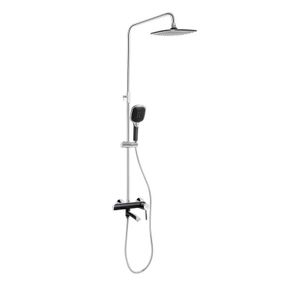 Душова система універсальна Qtap Grand на три споживача (з виливом) QTGRABCR1004 Chrome/Black