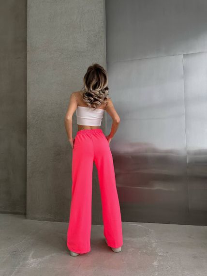 Женские яркие спортивные штаны-палаццо оверсайз SH400 цвет неоновый розовый, размер onesize 42/46 | Зображення 1
