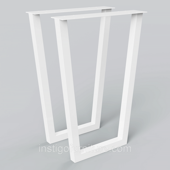 Комплект опор для столу з металу 500×100mm, H=730mm (профільна труба: 40x40mm) Білий
