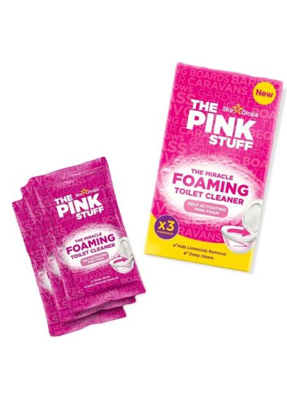Порошок для чищення унітазу The Pink Stuff The Miracle Foaming Toilet Cleaner 3x100 г | Зображення 1