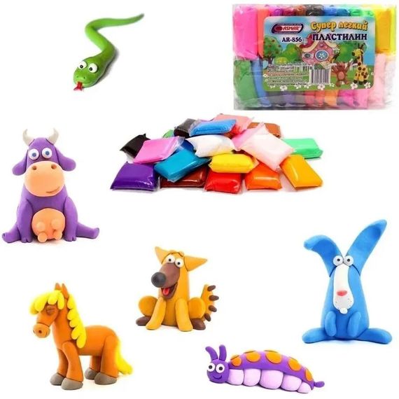 Масса для лепки легкая для детей 24 шт, Набор пластилина для садика Лепка из теста детей BV-14 | Зображення 6
