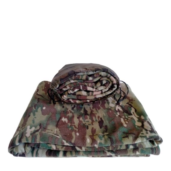 Туристичний плед Tactico 145*200 мультикам - ковдра для кемпінгу та туризму у чохлі камуфляж | Зображення 3