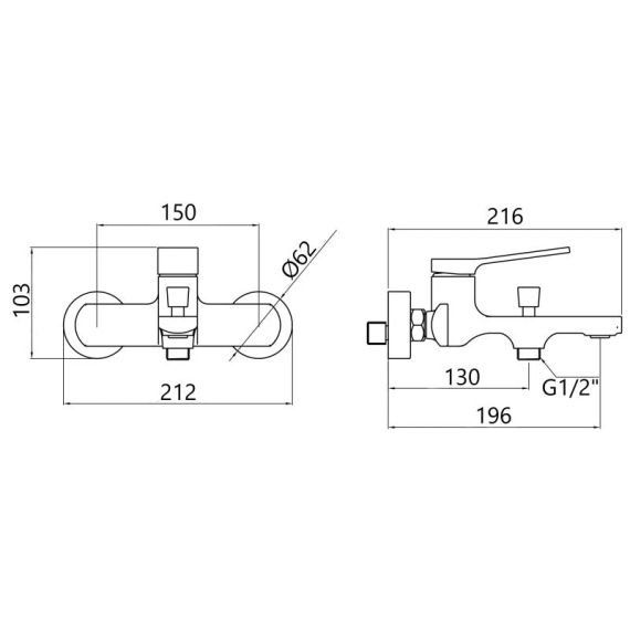 Смеситель для ванны Qtap Slavonice QTSLA259BLM45918 Black Matt | Зображення 1
