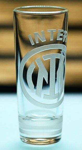 Скляна чарка 60мл ФК Internazionale Milano Інтер, з гравіюванням подарунок для фаната  футбольна стопка | Зображення 1