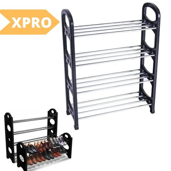 Полка для обуви XPRO Shoe rack (4 полки, 12 пар) (25"Wх7,9"Dх25"H) (8088) (14) черная (MER-14189_248) | Зображення 1