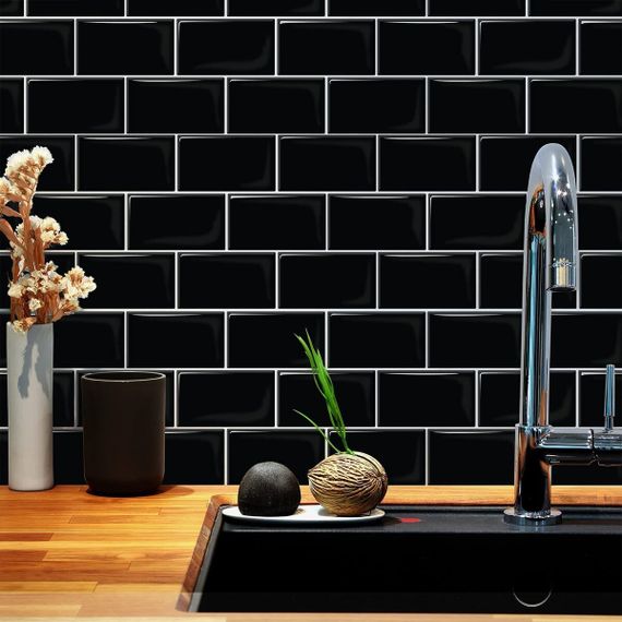 Самоклеюча поліуретанова плитка чорна цегла 305х305х1мм (D) SW-00001186 | Зображення 5